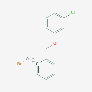 molecular formula C13H10BrClOZn B14900611 2-[(3'-Chlorophenoxy)methyl]phenylZinc bromide 