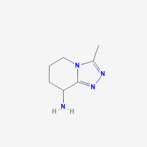 molecular formula C7H12N4 B1490066 3-甲基-5H,6H,7H,8H-[1,2,4]三唑并[4,3-a]吡啶-8-胺 CAS No. 1376027-32-5