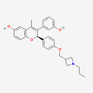 molecular formula C29H31NO4 B14900678 (2R)-3-(3-hydroxyphenyl)-4-methyl-2-[4-[(1-propylazetidin-3-yl)methoxy]phenyl]-2H-chromen-6-ol 