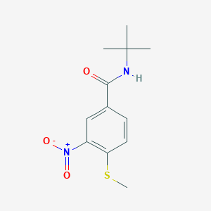 molecular formula C12H16N2O3S B14900734 N-tert-butyl-4-(methylsulfanyl)-3-nitrobenzamide 