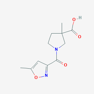 molecular formula C11H14N2O4 B14900740 3-Methyl-1-(5-methylisoxazole-3-carbonyl)pyrrolidine-3-carboxylic acid 