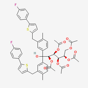 (2R,3R,4S,5R)-6,6-Bis(3-((5-(4-fluorophenyl)thiophen-2-yl)methyl)-4-methylphenyl)-6-hydroxyhexane-1,2,3,4,5-pentayl pentaacetate