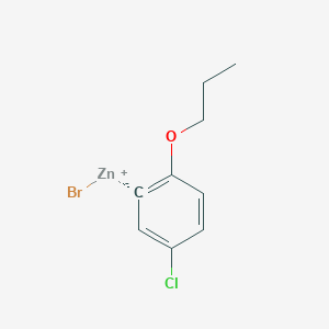 molecular formula C9H10BrClOZn B14900849 3-Chloro-6-n-propyloxyphenylZinc bromide 