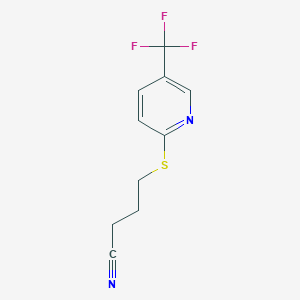 molecular formula C10H9F3N2S B14900867 4-((5-(Trifluoromethyl)pyridin-2-yl)thio)butanenitrile 