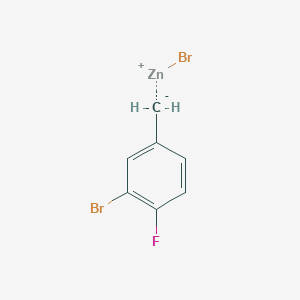 molecular formula C7H5Br2FZn B14900873 3-Bromo-4-fluorobenzylzinc bromide 