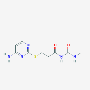 molecular formula C10H15N5O2S B14900884 3-((4-Amino-6-methylpyrimidin-2-yl)thio)-N-(methylcarbamoyl)propanamide 