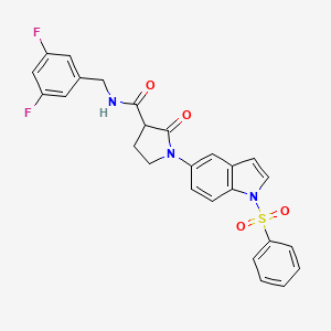 N-(3,5-Difluorobenzyl)-2-oxo-1-(1-(phenylsulfonyl)-1H-indol-5-yl)pyrrolidine-3-carboxamide