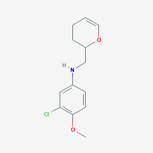 molecular formula C13H16ClNO2 B14901038 3-Chloro-N-((3,4-dihydro-2h-pyran-2-yl)methyl)-4-methoxyaniline 