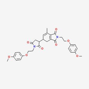 molecular formula C31H32N2O8 B14901046 2-[2-(4-Methoxyphenoxy)ethyl]-6-{1-[2-(4-methoxyphenoxy)ethyl]-2,5-dioxoazolid in-3-yl}-4-methyl-6,7-dihydroisoindole-1,3-dione 