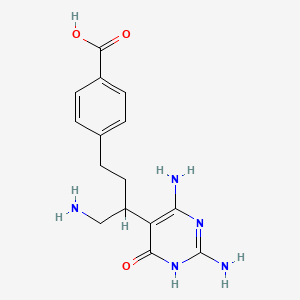 molecular formula C15H19N5O3 B14901050 4-(4-Amino-3-(2,6-diamino-4-oxo-1,4-dihydropyrimidin-5-yl)butyl)benzoic acid 