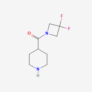 molecular formula C9H14F2N2O B1490107 (3,3-Difluoroazetidin-1-yl)(piperidin-4-yl)methanone CAS No. 1342820-24-9
