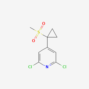 molecular formula C9H9Cl2NO2S B14901081 2,6-Dichloro-4-(1-(methylsulfonyl)cyclopropyl)pyridine 