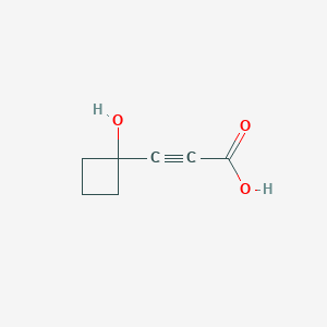 molecular formula C7H8O3 B14901203 3-(1-Hydroxycyclobutyl)propiolic acid 