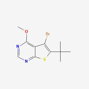 molecular formula C11H13BrN2OS B14901235 5-Bromo-6-(tert-butyl)-4-methoxythieno[2,3-d]pyrimidine 