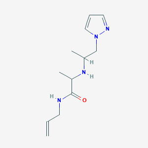 molecular formula C12H20N4O B14901280 2-((1-(1h-Pyrazol-1-yl)propan-2-yl)amino)-N-allylpropanamide 