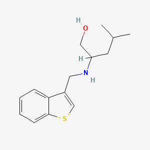 molecular formula C15H21NOS B14901313 2-((Benzo[b]thiophen-3-ylmethyl)amino)-4-methylpentan-1-ol 