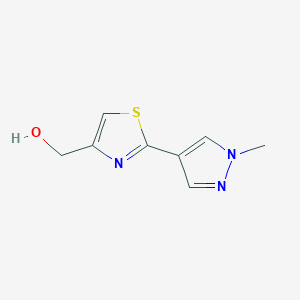 molecular formula C8H9N3OS B14901317 (2-(1-Methyl-1H-pyrazol-4-yl)thiazol-4-yl)methanol 