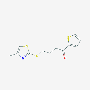 molecular formula C12H13NOS3 B14901356 4-((4-Methylthiazol-2-yl)thio)-1-(thiophen-2-yl)butan-1-one 