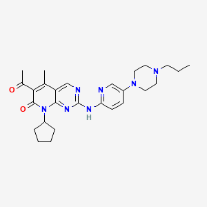 molecular formula C27H35N7O2 B14901453 6-Acetyl-8-cyclopentyl-5-methyl-2-((5-(4-propylpiperazin-1-yl)pyridin-2-yl)amino)pyrido[2,3-d]pyrimidin-7(8H)-one 