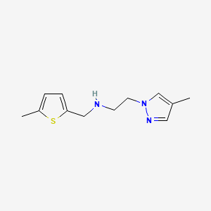 2-(4-Methyl-1h-pyrazol-1-yl)-N-((5-methylthiophen-2-yl)methyl)ethan-1-amine