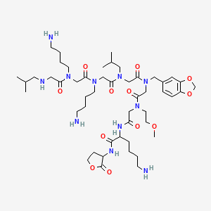 molecular formula C49H83N11O12 B14901527 iBu-Gly-N(BuNH2)Gly-N(BuNH2)Gly-N(iBu)Gly-N(1,3-benzodioxol-5-ylmethyl)Gly-N(EtOMe)Gly-DL-Lys-DL-Hsl 