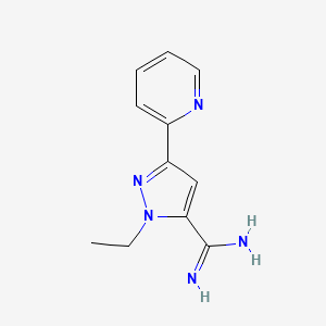 1-ethyl-3-(pyridin-2-yl)-1H-pyrazole-5-carboximidamide