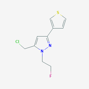 5-(chloromethyl)-1-(2-fluoroethyl)-3-(thiophen-3-yl)-1H-pyrazole