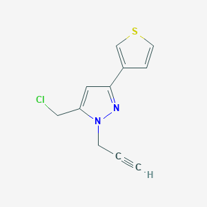 5-(chloromethyl)-1-(prop-2-yn-1-yl)-3-(thiophen-3-yl)-1H-pyrazole