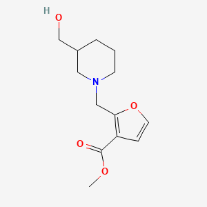 molecular formula C13H19NO4 B14901561 Methyl 2-((3-(hydroxymethyl)piperidin-1-yl)methyl)furan-3-carboxylate 