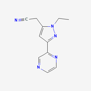 2-(1-ethyl-3-(pyrazin-2-yl)-1H-pyrazol-5-yl)acetonitrile