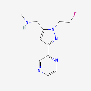 molecular formula C11H14FN5 B1490169 1-(1-(2-fluoroethyl)-3-(pyrazin-2-yl)-1H-pyrazol-5-yl)-N-methylmethanamine CAS No. 2098070-03-0