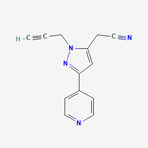 2-(1-(prop-2-yn-1-yl)-3-(pyridin-4-yl)-1H-pyrazol-5-yl)acetonitrile