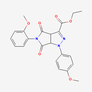 molecular formula C22H21N3O6 B14901715 Ethyl 5-(2-methoxyphenyl)-1-(4-methoxyphenyl)-4,6-dioxo-1,3a,4,5,6,6a-hexahydropyrrolo[3,4-c]pyrazole-3-carboxylate 