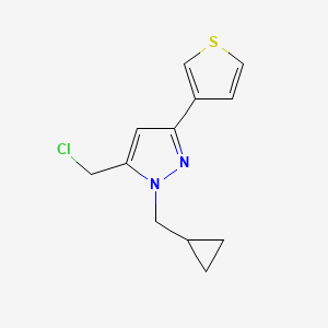 5-(chloromethyl)-1-(cyclopropylmethyl)-3-(thiophen-3-yl)-1H-pyrazole