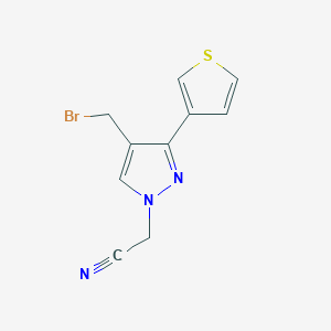 molecular formula C10H8BrN3S B1490178 2-(4-(溴甲基)-3-(噻吩-3-基)-1H-吡唑-1-基)乙腈 CAS No. 2091097-87-7
