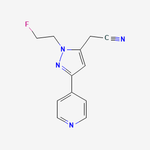 2-(1-(2-fluoroethyl)-3-(pyridin-4-yl)-1H-pyrazol-5-yl)acetonitrile