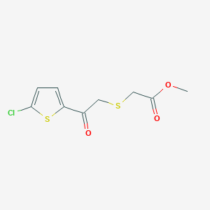 molecular formula C9H9ClO3S2 B14901824 Methyl 2-((2-(5-chlorothiophen-2-yl)-2-oxoethyl)thio)acetate 