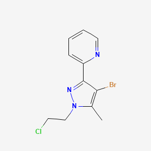 molecular formula C11H11BrClN3 B1490183 2-(4-bromo-1-(2-chloroethyl)-5-methyl-1H-pyrazol-3-yl)pyridine CAS No. 2091690-57-0