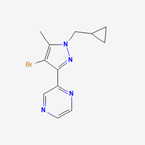 2-(4-bromo-1-(cyclopropylmethyl)-5-methyl-1H-pyrazol-3-yl)pyrazine