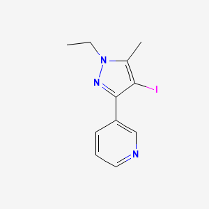 molecular formula C11H12IN3 B1490185 3-(1-ethyl-4-iodo-5-methyl-1H-pyrazol-3-yl)pyridine CAS No. 2090318-08-2