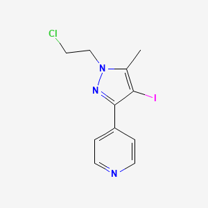 4-(1-(2-chloroethyl)-4-iodo-5-methyl-1H-pyrazol-3-yl)pyridine