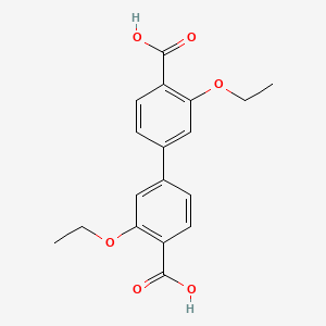 molecular formula C18H18O6 B14901868 3,3'-Diethoxy-[1,1'-biphenyl]-4,4'-dicarboxylicacid 