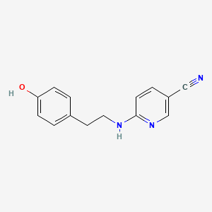 molecular formula C14H13N3O B14901870 6-((4-Hydroxyphenethyl)amino)nicotinonitrile 