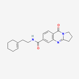 molecular formula C20H23N3O2 B14901884 N-(2-(cyclohex-1-en-1-yl)ethyl)-9-oxo-1,2,3,9-tetrahydropyrrolo[2,1-b]quinazoline-6-carboxamide 