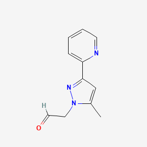 molecular formula C11H11N3O B1490190 2-(5-methyl-3-(pyridin-2-yl)-1H-pyrazol-1-yl)acetaldehyde CAS No. 2091574-71-7