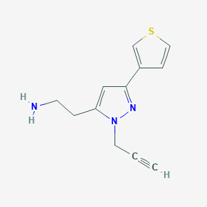 molecular formula C12H13N3S B1490196 2-(1-(prop-2-yn-1-yl)-3-(thiophen-3-yl)-1H-pyrazol-5-yl)ethan-1-amine CAS No. 2098131-88-3