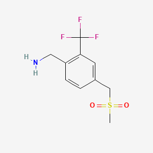 molecular formula C10H12F3NO2S B14901998 (4-((Methylsulfonyl)methyl)-2-(trifluoromethyl)phenyl)methanamine 