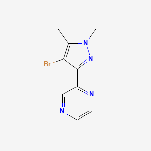 molecular formula C9H9BrN4 B1490200 2-(4-溴-1,5-二甲基-1H-吡唑-3-基)吡嗪 CAS No. 2092814-24-7