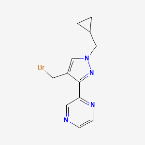 2-(4-(bromomethyl)-1-(cyclopropylmethyl)-1H-pyrazol-3-yl)pyrazine