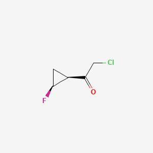 molecular formula C5H6ClFO B14902076 2-Chloro-1-((1S,2S)-2-fluorocyclopropyl)ethanone 